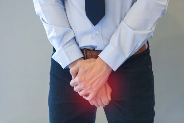 Inguinal pain with acute prostatitis